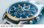 Elegant timepiece showcasing precision craftsmanship. Стоковое AI-изображение, AI-художник Данила Большаков / Фотобанк Лори