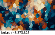 Abstract Impressionism: Dynamic Brushstrokes in Blue, Orange, and Cream, Evoking Fluidity and Energy, Design for print, poster, card. Стоковое AI-изображение, AI-художник Данила Большаков / Фотобанк Лори