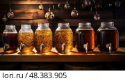 fermentation home brew beer ai generated. Стоковое AI-изображение, AI-художник Vectorwin / Фотобанк Лори