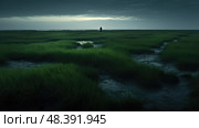 figure dark grass ai generated. Стоковое AI-изображение, AI-художник Vectorwin / Фотобанк Лори