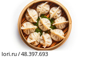 xiaolongbao chinese food white background ai generated. Стоковое AI-изображение, AI-художник Vectorwin / Фотобанк Лори