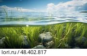 phytoplankton ocean plants ai generated. Стоковое AI-изображение, AI-художник Vectorwin / Фотобанк Лори