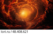engulfing fire vortex ai generated. Стоковое AI-изображение, AI-художник Vectorwin / Фотобанк Лори
