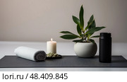 aesthetic yoga mat on white ai generated. Стоковое AI-изображение, AI-художник Vectorwin / Фотобанк Лори