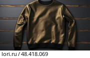 metallic black crewneck ai generated. Стоковое AI-изображение, AI-художник Vectorwin / Фотобанк Лори