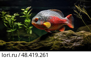stealth red bellied piranha ai generated. Стоковое AI-изображение, AI-художник Vectorwin / Фотобанк Лори