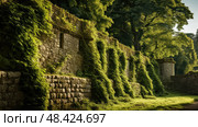 stone castle wall ai generated. Стоковое AI-изображение, AI-художник Vectorwin / Фотобанк Лори