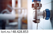 residential water shutoff valve ai generated. Стоковое AI-изображение, AI-художник Vectorwin / Фотобанк Лори