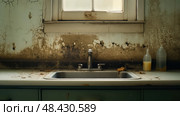 mildew dirty kitchen sink ai generated. Стоковое AI-изображение, AI-художник Vectorwin / Фотобанк Лори