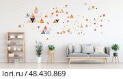 decals wall decor mockup ai generated. Стоковое AI-изображение, AI-художник Vectorwin / Фотобанк Лори