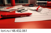 desk red sharpie ai generated. Стоковое AI-изображение, AI-художник Vectorwin / Фотобанк Лори