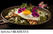 modern green chilaquiles ai generated. Стоковое AI-изображение, AI-художник Vectorwin / Фотобанк Лори