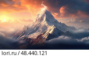 summit white nature ai generated. Стоковое AI-изображение, AI-художник Vectorwin / Фотобанк Лори