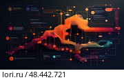 interconnected data flow infographic ai generated. Стоковое AI-изображение, AI-художник Vectorwin / Фотобанк Лори