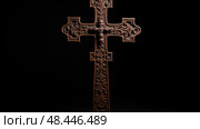 craftsmanship wooden cross on black ai generated. Стоковое AI-изображение, AI-художник Vectorwin / Фотобанк Лори