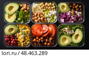 chickpeas boxed salads ai generated. Стоковое AI-изображение, AI-художник Vectorwin / Фотобанк Лори