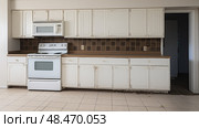 linoleum dated kitchen ai generated. Стоковое AI-изображение, AI-художник Vectorwin / Фотобанк Лори