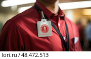 affiliation red employee ai generated. Стоковое AI-изображение, AI-художник Vectorwin / Фотобанк Лори