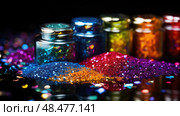 shimmer black background glitter ai generated. Стоковое AI-изображение, AI-художник Vectorwin / Фотобанк Лори