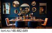 focal navy blue wall ai generated. Стоковое AI-изображение, AI-художник Vectorwin / Фотобанк Лори