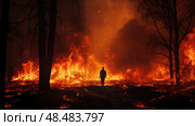 inferno walk through fire ai generated. Стоковое AI-изображение, AI-художник Vectorwin / Фотобанк Лори