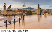 MARSEILLE, FRANCE - 10 Nov 2018 - Panoramic view on the city and the Basilique Notre-Dame de la Garde. Стоковое фото, фотограф Сергей Богомяко / Фотобанк Лори