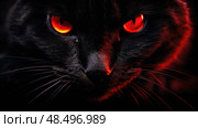 eerie scary red eyes ai generated. Стоковое AI-изображение, AI-художник Vectorwin / Фотобанк Лори