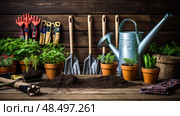 spade planting tools ai generated. Стоковое AI-изображение, AI-художник Vectorwin / Фотобанк Лори