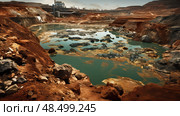 toxic mining for gold ai generated. Стоковое AI-изображение, AI-художник Vectorwin / Фотобанк Лори
