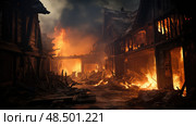 blackened fire destruction ai generated. Стоковое AI-изображение, AI-художник Vectorwin / Фотобанк Лори