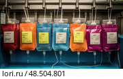 hospital nurse iv bag ai generated. Стоковое AI-изображение, AI-художник Vectorwin / Фотобанк Лори