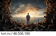 victory breakthrough wall ai generated. Стоковое AI-изображение, AI-художник Vectorwin / Фотобанк Лори