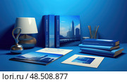 trustworthiness blue business background ai generated. Стоковое AI-изображение, AI-художник Vectorwin / Фотобанк Лори