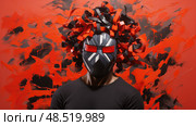 msk black person wearing a mask ai generated. Стоковое AI-изображение, AI-художник Vectorwin / Фотобанк Лори