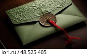 floral green parchment ai generated. Стоковое AI-изображение, AI-художник Vectorwin / Фотобанк Лори
