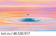 Harmonic Droplet: Tranquil Ripples in a Serene Pool of Pastel Hues - Liquid Movement. Стоковое AI-изображение, AI-художник Данила Большаков / Фотобанк Лори