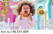 Little Girl's Tantrum: A Portrait of Childhood Frustration. Стоковое AI-изображение, AI-художник Данила Большаков / Фотобанк Лори