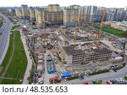 Санкт-Петербург. Жилой комплекс "Цивилизация на Неве" в Невском районе. Строительтво нового корпуса. Редакционное фото, фотограф Александр Тарасенков / Фотобанк Лори