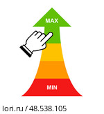 Arrow max goes up. maximum business value. Стоковая иллюстрация, иллюстратор Вячеслав Беспутин / Фотобанк Лори