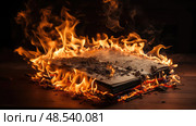 burning book on fire ai generated. Стоковое AI-изображение, AI-художник Vectorwin / Фотобанк Лори