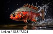 jaws red bellied piranha ai generated. Стоковое AI-изображение, AI-художник Vectorwin / Фотобанк Лори
