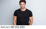 style man tshirt white background ai generated. Стоковое AI-изображение, AI-художник Vectorwin / Фотобанк Лори