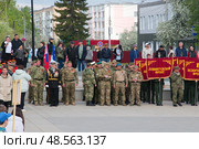 Ветераны СВО перед парадом в честь 80-й годовщины победы в ВОВ. Редакционное фото, фотограф Василий Быстрицкий / Фотобанк Лори