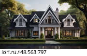 steeply gray house ai generated. Стоковое AI-изображение, AI-художник Vectorwin / Фотобанк Лори