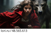 cape red riding hood ai generated. Стоковое AI-изображение, AI-художник Vectorwin / Фотобанк Лори