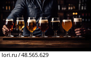 snifter craft beer glasses ai generated. Стоковое AI-изображение, AI-художник Vectorwin / Фотобанк Лори