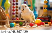moment white parakeet ai generated. Стоковое AI-изображение, AI-художник Vectorwin / Фотобанк Лори