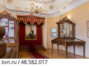 Экспозиция Музея Святой Царской семьи. Расположен в здании, построенном на месте Ипатьевского дома, где царская семья провела свои последние дни. Екатеринбург (2024 год). Редакционное фото, фотограф Pukhov K / Фотобанк Лори