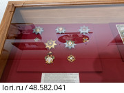 Экспозиция Музея Святой Царской семьи. Расположен в здании, построенном на месте Ипатьевского дома, где царская семья провела свои последние дни. Екатеринбург (2024 год). Редакционное фото, фотограф Pukhov K / Фотобанк Лори