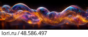 Abstract Glowing Wave with Sparkle Effect. Стоковое AI-изображение, AI-художник Данила Большаков / Фотобанк Лори